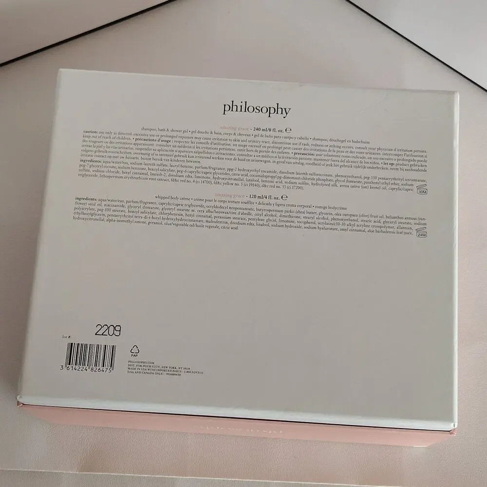 Philosophy Amazing Grace Gift Set 2 pc 8/4 oz Hydrating Shower Gel & Body Creme